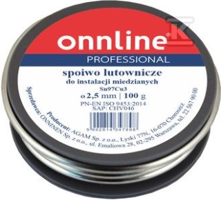 Spoiwo lutownicze ONNLINE Sn97Cu3 2,5mm 100g