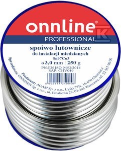 ONNLINE Lut Miękki Sn97Cu3 3,0mm 250g 1030003