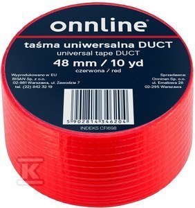 Taśma ONNLINE do otulin DUCT 48mm/10YD czerwona