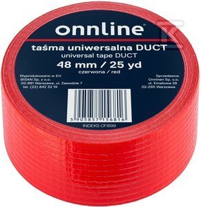 ONNLINE Taśma do otulin DUCT czerwona 48mm/25YD