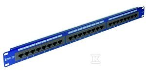 EMITER Panel krosowy 24 porty RJ45 UTP 5e 1U Niebieski