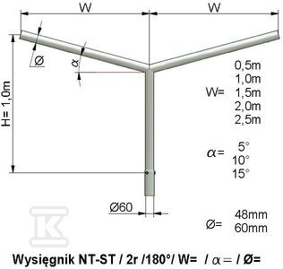 ELEKTROMONTAŻ Wysięgnik NT ST 2 ram 1,5 m