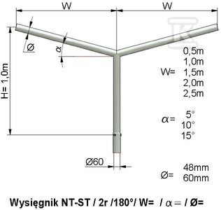 ELEKTROMONTAŻ Wysięgnik NT ST 2 ram 1,0 m