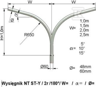 ELEKTROMONTAŻ Wysięgnik NT ST-Y 2 ram 1,0 m