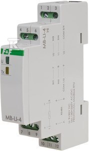 Licznik impulsów Modbus RTU 4-kanałowy MAX-MB-LI-4LO F&F - Impulsometr 4-kanałowy MAX-MB-LI-4LO.