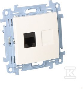 GN.1-KR.KOMP.RJ45 KAT5E BIAŁE SIMON10 - Nowoczesny Gniazdo RJ45 Białe 5e