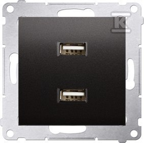 Uniwersalna Ładowarka 2xUSB Simon5 Antracyt