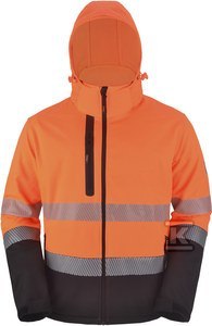 Fluorescencyjna kurtka softshell XXL Pomarańczowa